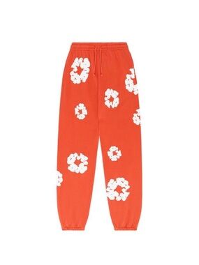 Brand new Denim Tears cotton wreath Sweatpants Orange/White size XL